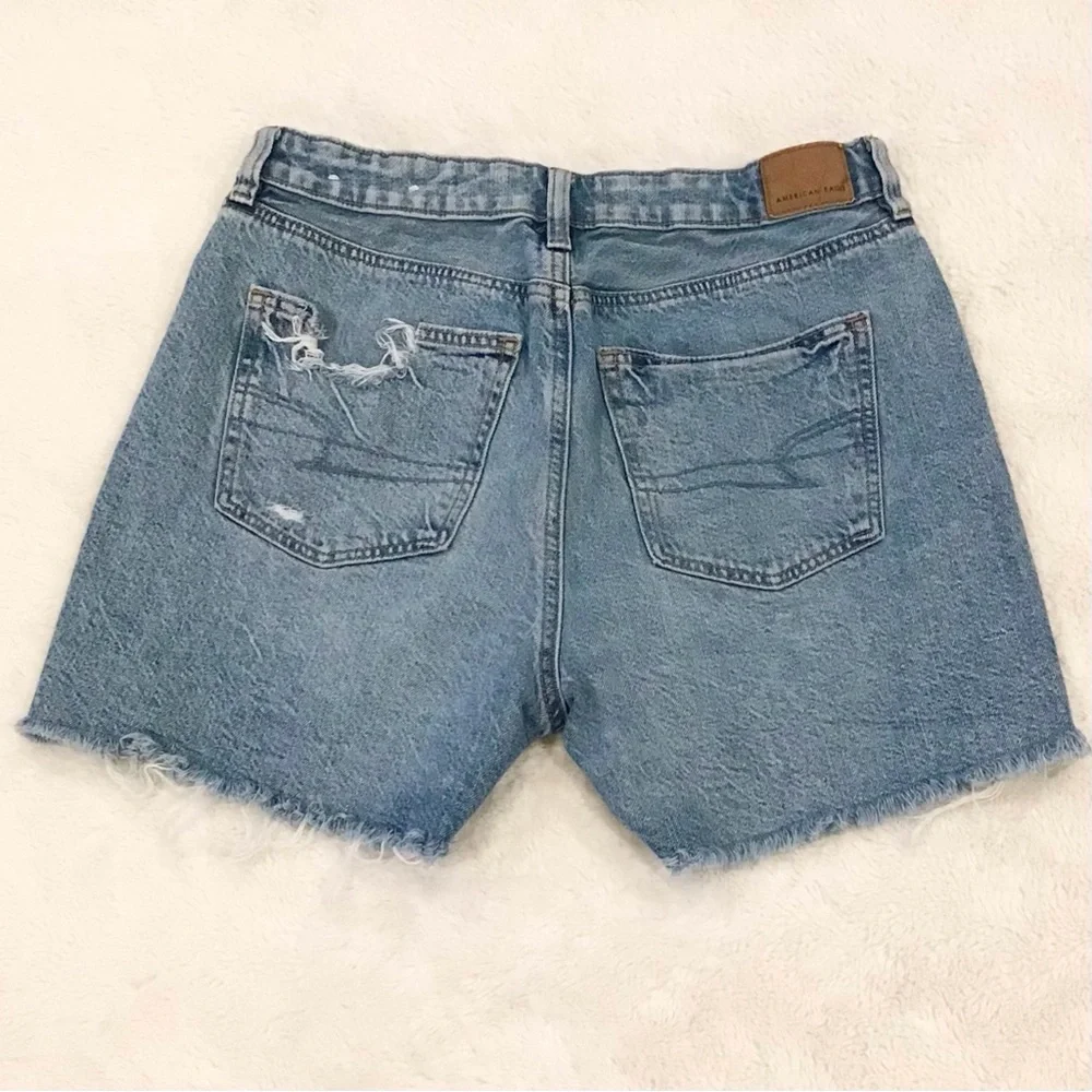 American Eagle 4 Baggy Mom Denim Shorts High Rise Women’s Distressed 2022